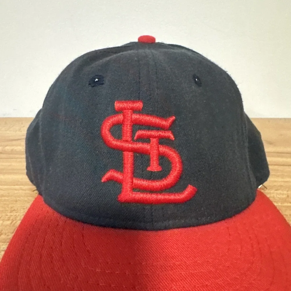 VTG Roman Pro St Louis Cardinals Hat Fitted 7 3/8 MLB Wool Cap Navy Red USA Made - Picture 2 of 9